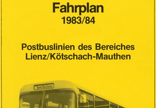 1983, Postbus Fahrplan