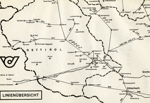 1983, Postbus Linienübersicht