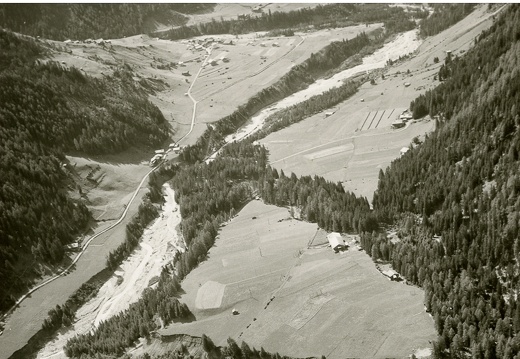 Hochwasser 1966, Luftbild Kalsertal