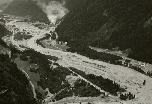 Hochwasser 1966, Luftbild Kalsertal
