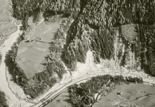 Hochwasser 1966, Luftbild Kalsertal