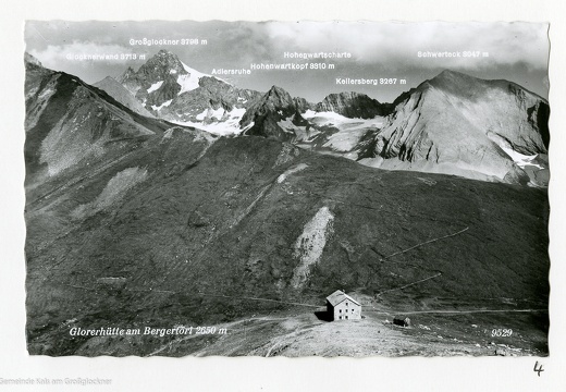 Ansichtskarte Glorerhütte mit Großglockner