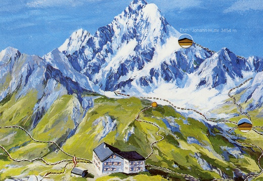 Ansichtskarte Glorerhütte mit Großglockner