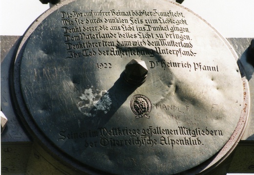 1999, Restaurierung Glocknerkreuz