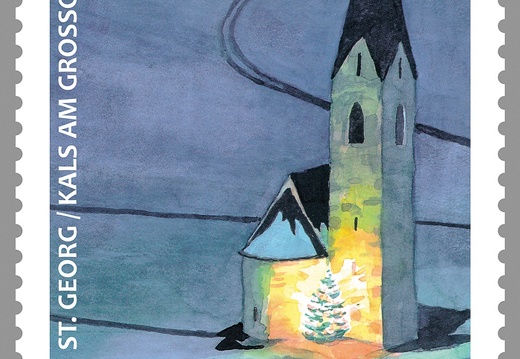 2012,  Aquarell, Briefmarke St. Georg